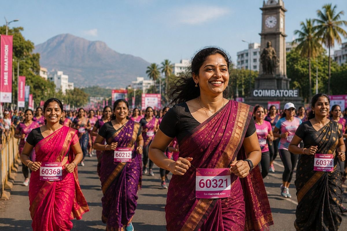 A group of women in colourful sarees